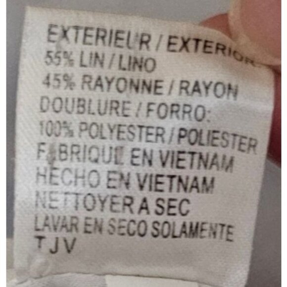 Tahari Petite Ikat Print Sheath Dress Linen Blue White size 6 Petite‎ - Picture 7 of 10